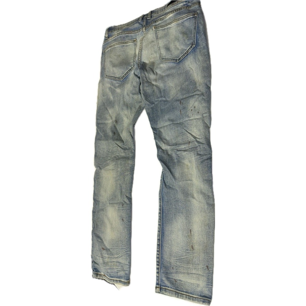 Men's 32x32 Distressed Denim Jeans‎ Embellish Light Wash - Picture 4 of 5